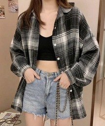 ビッグサイジング長袖チェックネルシャツ