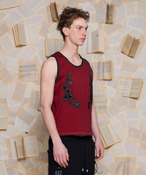 UNALLOYED(アナロイド)の「ウェスタンストライプスリーブレス/レッド(Tシャツ/カットソー・メンズ・その他・SMALL/MEDIUM/LARGE)」の2枚目の写真