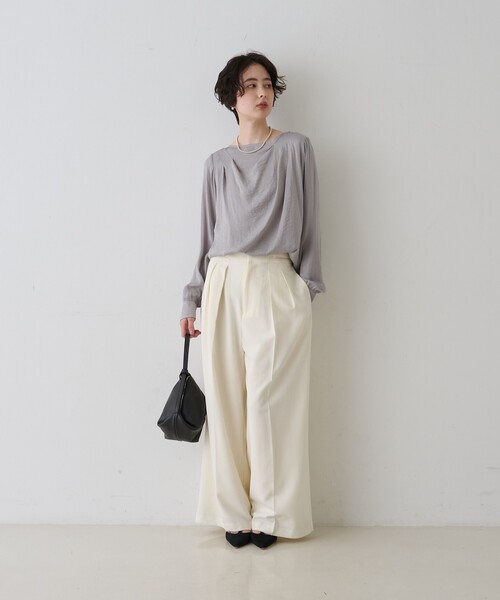 AULENTTI(オウレンティ)の「【AULENTTI/オウレンティ】ワンハンドル レザーハンドバッグ/ポーチバッグ(ハンドバッグ・レディース・モカ/ブラック・フリー)」の6枚目の写真