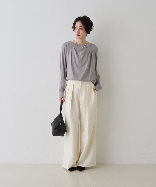 AULENTTI(オウレンティ)の「【AULENTTI/オウレンティ】ワンハンドル レザーハンドバッグ/ポーチバッグ(ハンドバッグ・レディース・モカ/ブラック・フリー)」の7枚目の写真