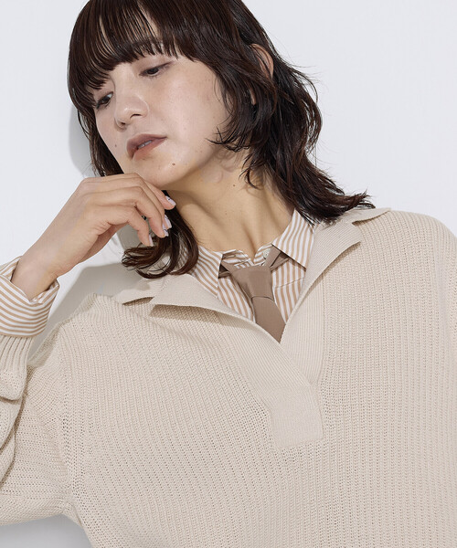 COMME CA（コムサ）の「〔 TALLサイズ 〕 リリヤーン スキッパープルオーバー（ニット/セーター・レディース・ブルー・15号）」の7枚目の写真
