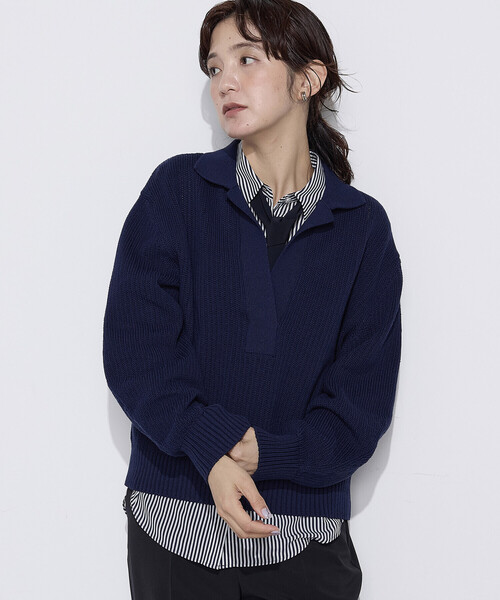 COMME CA（コムサ）の「〔 TALLサイズ 〕 リリヤーン スキッパープルオーバー（ニット/セーター・レディース・ブルー・15号）」の10枚目の写真