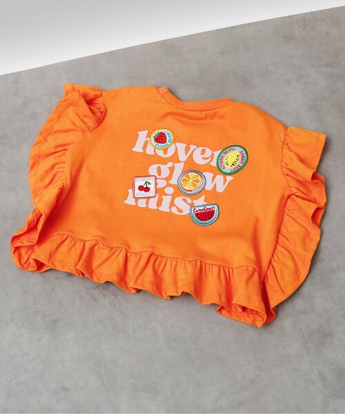 apres les cours（アプレレクール）の「フリルロゴワッペン半袖Tシャツ（Tシャツ/カットソー・キッズ・アイボリー/オレンジ/パープル・140/130/120/110/100/90/80）」の3枚目の写真