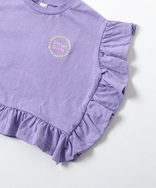 apres les cours（アプレレクール）の「フリルロゴワッペン半袖Tシャツ（Tシャツ/カットソー・キッズ・アイボリー/オレンジ/パープル・140/130/120/110/100/90/80）」の4枚目の写真