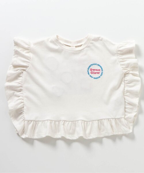 apres les cours（アプレレクール）の「フリルロゴワッペン半袖Tシャツ（Tシャツ/カットソー・キッズ・アイボリー/オレンジ/パープル・140/130/120/110/100/90/80）」の9枚目の写真