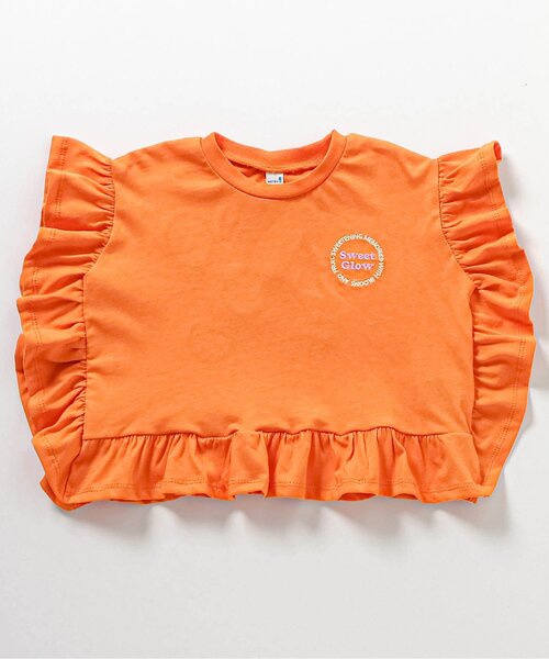 apres les cours（アプレレクール）の「フリルロゴワッペン半袖Tシャツ（Tシャツ/カットソー・キッズ・アイボリー/オレンジ/パープル・140/130/120/110/100/90/80）」の10枚目の写真