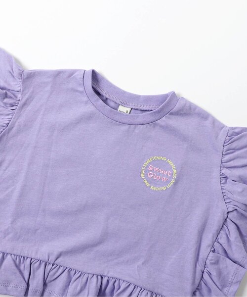 apres les cours（アプレレクール）の「フリルロゴワッペン半袖Tシャツ（Tシャツ/カットソー・キッズ・アイボリー/オレンジ/パープル・140/130/120/110/100/90/80）」の12枚目の写真
