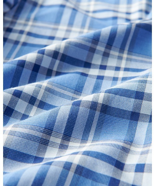 DoCLASSE（ ドゥクラッセ）の「・マドラスピンオックスシャツ長袖（シャツ/ブラウス・メンズ・ブルー・3L/S/L）」の2枚目の写真