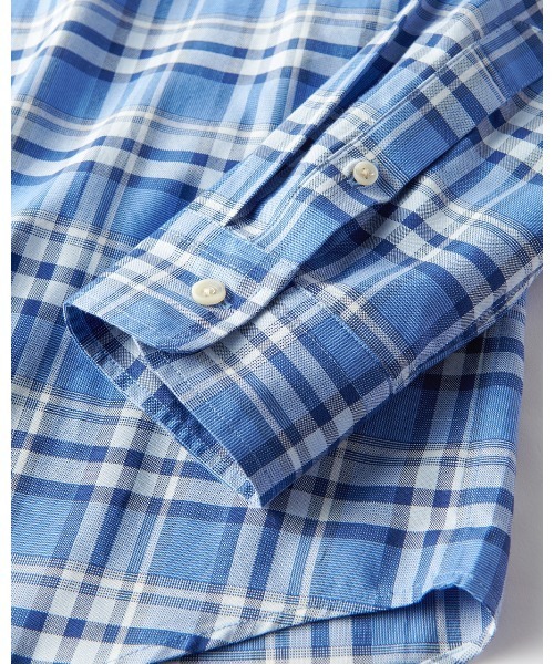 DoCLASSE（ ドゥクラッセ）の「・マドラスピンオックスシャツ長袖（シャツ/ブラウス・メンズ・ブルー・3L/S/L）」の3枚目の写真
