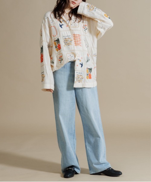 LEIN(リーン)の「パッチワーク刺繍シャツ(シャツ/ブラウス・レディース・ブラウン/オフホワイト・2/1)」の6枚目の写真