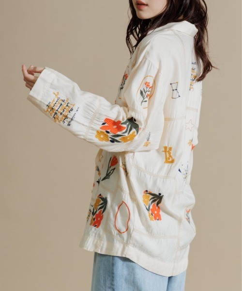 LEIN(リーン)の「パッチワーク刺繍シャツ(シャツ/ブラウス・レディース・ブラウン/オフホワイト・2/1)」の4枚目の写真