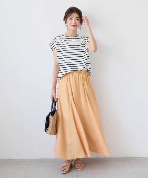 le.coeur blanc（ルクールブラン）の「パールネックフレンチスリーブカットソー（Tシャツ/カットソー・レディース・ブラック/ホワイト系その他/ブラック系その他・38）」の13枚目の写真