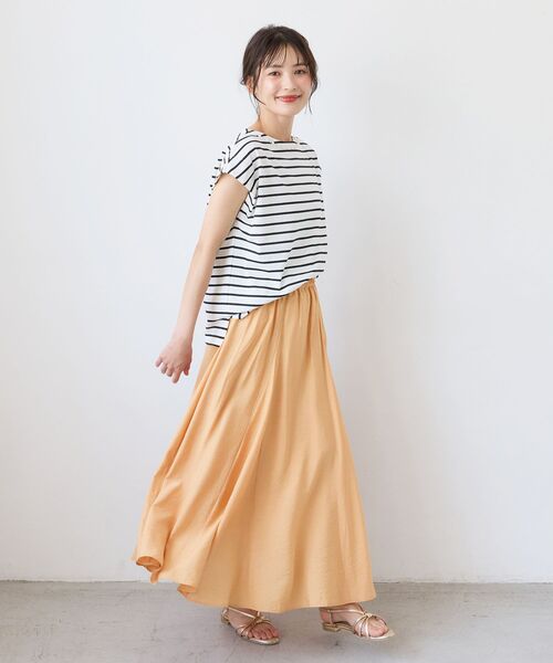 le.coeur blanc（ルクールブラン）の「パールネックフレンチスリーブカットソー（Tシャツ/カットソー・レディース・ブラック/ホワイト系その他/ブラック系その他・38）」の14枚目の写真