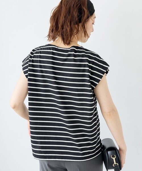 le.coeur blanc（ルクールブラン）の「パールネックフレンチスリーブカットソー（Tシャツ/カットソー・レディース・ブラック/ホワイト系その他/ブラック系その他・38）」の18枚目の写真
