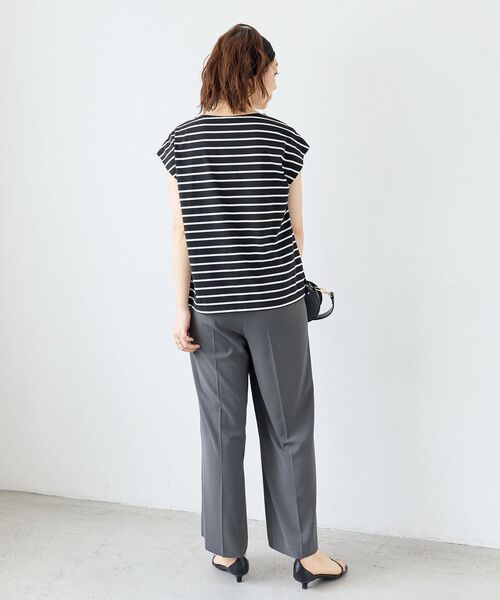 le.coeur blanc（ルクールブラン）の「パールネックフレンチスリーブカットソー（Tシャツ/カットソー・レディース・ブラック/ホワイト系その他/ブラック系その他・38）」の22枚目の写真