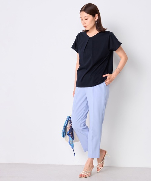 GALLORIA（ギャローリア）の「【接触冷感・UVカット】Vネックパーツプルオーバー（Tシャツ/カットソー・レディース・ネイビー/ピンク/ブラウン/ボルドー/ホワイト・LL/L/M/S）」の15枚目の写真
