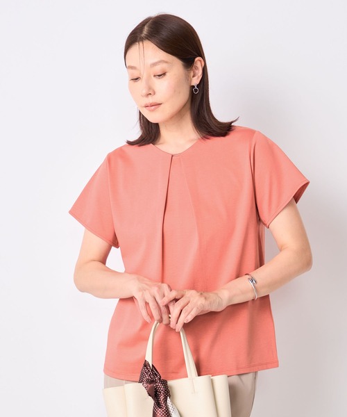 GALLORIA（ギャローリア）の「【接触冷感・UVカット】Vネックパーツプルオーバー（Tシャツ/カットソー・レディース・ネイビー/ピンク/ブラウン/ボルドー/ホワイト・LL/L/M/S）」の20枚目の写真