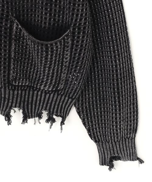 DANKE SCHON(ダンケシェーン)の「DankeSchon/ダンケシェーン/PIGMENT DAMAGE MESH CARDIGAN(カーディガン/ボレロ・メンズ・ブラック系その他・M/L)」の5枚目の写真