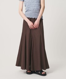 【WEB限定】麻ブレンド フレアロングスカート ウォッシャブル