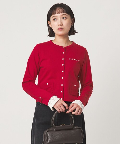 To b. by agnes b.(トゥービーバイアニエスベー)の「<To b. by agnes b.コラボ>ドットボタン カーディガン(カーディガン/ボレロ・レディース・ブラック/ブラウン/レッド・FREE)」の3枚目の写真
