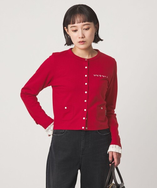 To b. by agnes b.(トゥービーバイアニエスベー)の「<To b. by agnes b.コラボ>ドットボタン カーディガン(カーディガン/ボレロ・レディース・ブラック/ブラウン/レッド・FREE)」の5枚目の写真