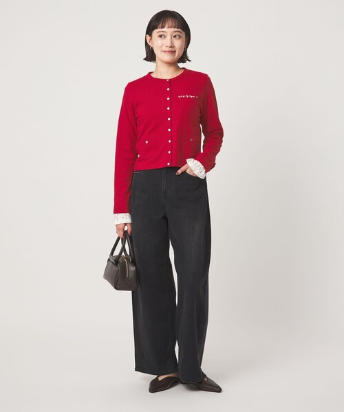 To b. by agnes b.(トゥービーバイアニエスベー)の「<To b. by agnes b.コラボ>ドットボタン カーディガン(カーディガン/ボレロ・レディース・ブラック/ブラウン/レッド・FREE)」の7枚目の写真