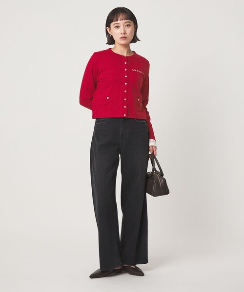 To b. by agnes b.(トゥービーバイアニエスベー)の「<To b. by agnes b.コラボ>ドットボタン カーディガン(カーディガン/ボレロ・レディース・ブラック/ブラウン/レッド・FREE)」の9枚目の写真