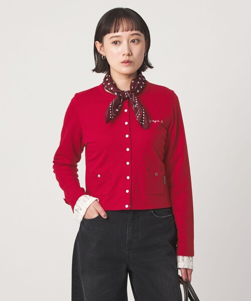 To b. by agnes b.(トゥービーバイアニエスベー)の「<To b. by agnes b.コラボ>ドットボタン カーディガン(カーディガン/ボレロ・レディース・ブラック/ブラウン/レッド・FREE)」の10枚目の写真