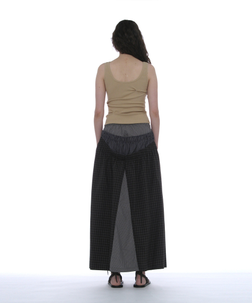 PARTIMENTO WOMEN（パルティメントウィメン）の「マルチレイヤードマキシスカート_グレーチェック（スカート・レディース・その他・SMALL/MEDIUM）」の4枚目の写真