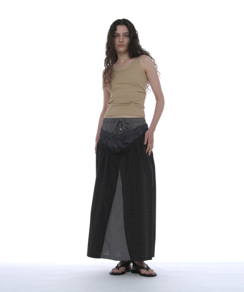PARTIMENTO WOMEN（パルティメントウィメン）の「マルチレイヤードマキシスカート_グレーチェック（スカート・レディース・その他・SMALL/MEDIUM）」の5枚目の写真