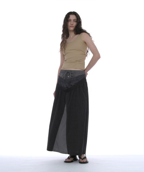 PARTIMENTO WOMEN（パルティメントウィメン）の「マルチレイヤードマキシスカート_グレーチェック（スカート・レディース・その他・SMALL/MEDIUM）」の6枚目の写真