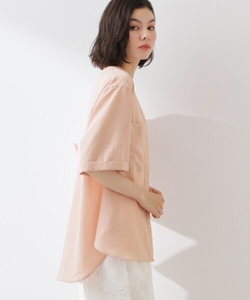 THE SHOP TK (ザ ショップ ティーケー )の「【M-XL/さりげなく体型カバー】5分袖Wポケットシャツ(シャツ/ブラウス・レディース・ライトブルー/ネイビー/アイボリー/ピンク系・12/13/14)」の22枚目の写真