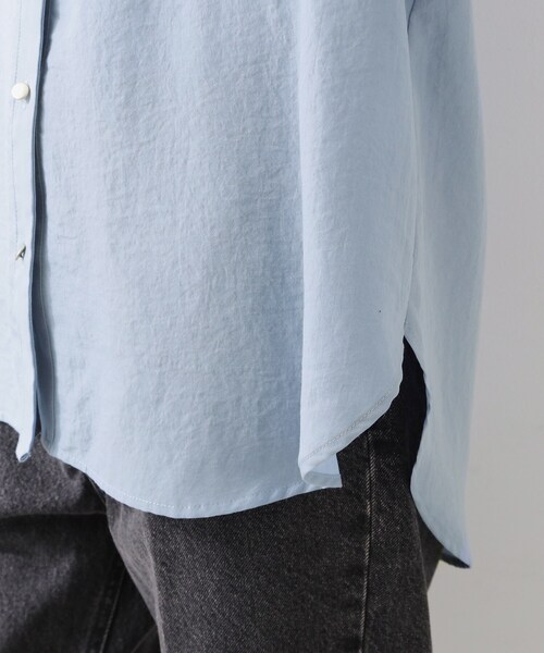 THE SHOP TK (ザ ショップ ティーケー )の「【M-XL/さりげなく体型カバー】5分袖Wポケットシャツ(シャツ/ブラウス・レディース・ライトブルー/ネイビー/アイボリー/ピンク系・12/13/14)」の5枚目の写真