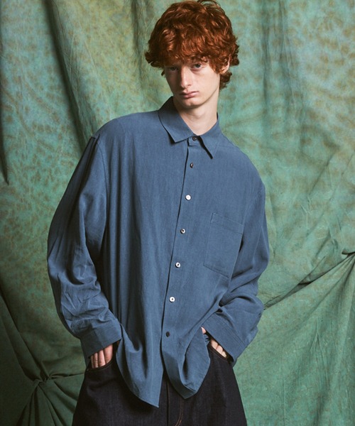 MAISON SPECIAL(メゾンスペシャル)の「《UNISEX》Fibril Prime-Over Long Sleeve Shirt/フィブリルプライムオーバーレギュラーシャツ【MAISON SPECIAL/メゾンスペシャル】(シャツ/ブラウス・メンズ・パープル/ブラック/ダークブルー/チャコールグレー・2/1/0)」の4枚目の写真