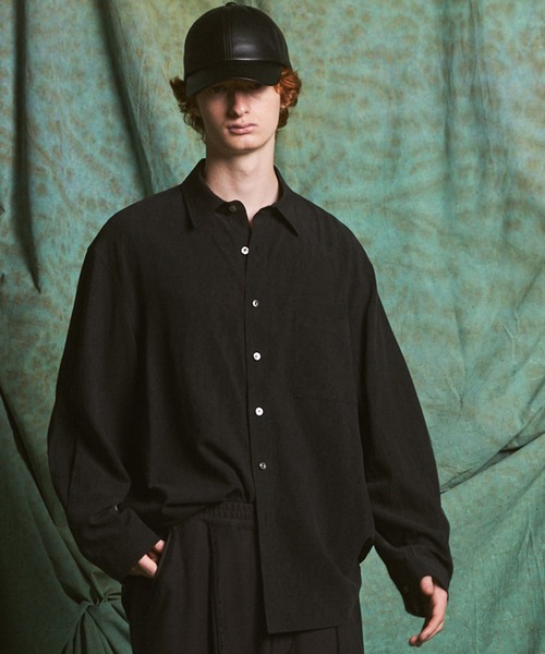 MAISON SPECIAL(メゾンスペシャル)の「《UNISEX》Fibril Prime-Over Long Sleeve Shirt/フィブリルプライムオーバーレギュラーシャツ【MAISON SPECIAL/メゾンスペシャル】(シャツ/ブラウス・メンズ・パープル/ブラック/ダークブルー/チャコールグレー・2/1/0)」の2枚目の写真