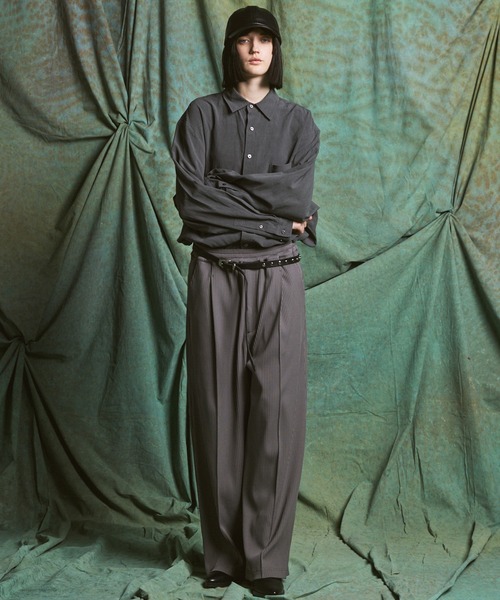 MAISON SPECIAL(メゾンスペシャル)の「《UNISEX》Fibril Prime-Over Long Sleeve Shirt/フィブリルプライムオーバーレギュラーシャツ【MAISON SPECIAL/メゾンスペシャル】(シャツ/ブラウス・メンズ・パープル/ブラック/ダークブルー/チャコールグレー・2/1/0)」の5枚目の写真