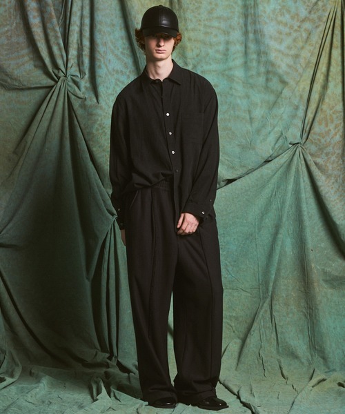 MAISON SPECIAL(メゾンスペシャル)の「《UNISEX》Fibril Prime-Over Long Sleeve Shirt/フィブリルプライムオーバーレギュラーシャツ【MAISON SPECIAL/メゾンスペシャル】(シャツ/ブラウス・メンズ・パープル/ブラック/ダークブルー/チャコールグレー・2/1/0)」の7枚目の写真