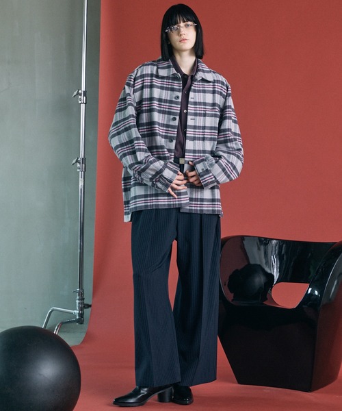 MAISON SPECIAL(メゾンスペシャル)の「《UNISEX》Fibril Prime-Over Long Sleeve Shirt/フィブリルプライムオーバーレギュラーシャツ【MAISON SPECIAL/メゾンスペシャル】(シャツ/ブラウス・メンズ・パープル/ブラック/ダークブルー/チャコールグレー・2/1/0)」の10枚目の写真