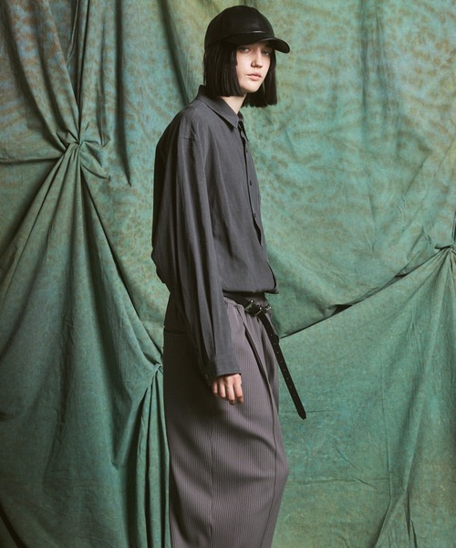 MAISON SPECIAL(メゾンスペシャル)の「《UNISEX》Fibril Prime-Over Long Sleeve Shirt/フィブリルプライムオーバーレギュラーシャツ【MAISON SPECIAL/メゾンスペシャル】(シャツ/ブラウス・メンズ・パープル/ブラック/ダークブルー/チャコールグレー・2/1/0)」の15枚目の写真