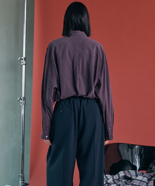 MAISON SPECIAL(メゾンスペシャル)の「《UNISEX》Fibril Prime-Over Long Sleeve Shirt/フィブリルプライムオーバーレギュラーシャツ【MAISON SPECIAL/メゾンスペシャル】(シャツ/ブラウス・メンズ・パープル/ブラック/ダークブルー/チャコールグレー・2/1/0)」の22枚目の写真