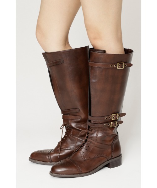 SLY(スライ)の「【限定カラーあり】FORMAL DRESS LONG BOOTS フォーマルドレスロングブーツ 秋服 冬服(ブーツ・レディース・ブラウン/ブラック・SMALL/MEDIUM/LARGE)」の1枚目の写真