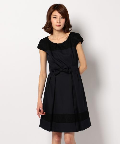 any SIS ワンピース　タックポイントレースミックス　ドレス any SiS（エニィスィス）の「タックポイントレースミックス