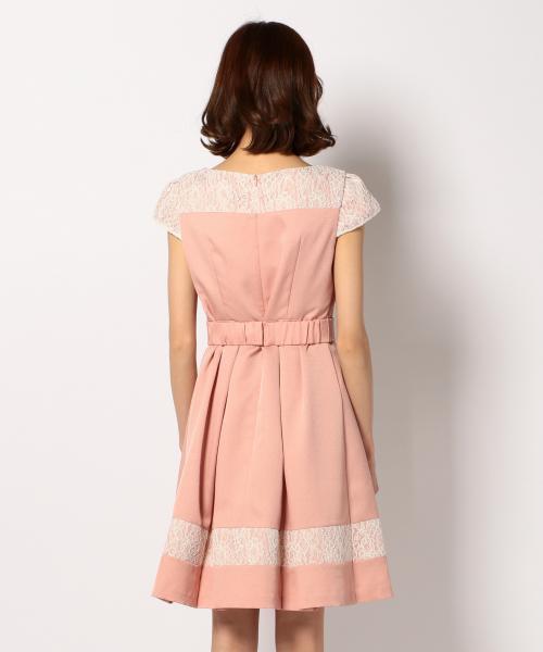 any SIS ワンピース　タックポイントレースミックス　ドレス any SiS（エニィスィス）の「タックポイントレースミックス