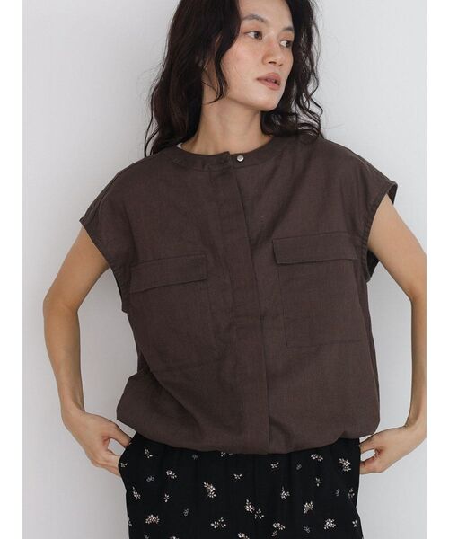 FIKA.（フィーカ）の「Drawstring linen vest（ベスト・レディース・ダークオリーブ/ブラック/ブラウン・MEDIUM）」の16枚目の写真