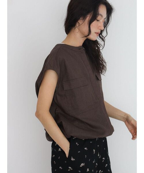 FIKA.（フィーカ）の「Drawstring linen vest（ベスト・レディース・ダークオリーブ/ブラック/ブラウン・MEDIUM）」の17枚目の写真