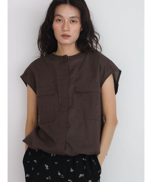FIKA.（フィーカ）の「Drawstring linen vest（ベスト・レディース・ダークオリーブ/ブラック/ブラウン・MEDIUM）」の19枚目の写真