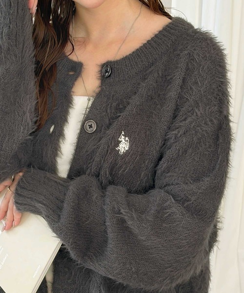 GeeRA(ジーラ)の「GeeRA別注【U.S. POLO ASSN.】シャギーニットカーディガン(カーディガン/ボレロ・レディース・アイボリー/チャコール・X-LARGE/LARGE/MEDIUM)」の15枚目の写真