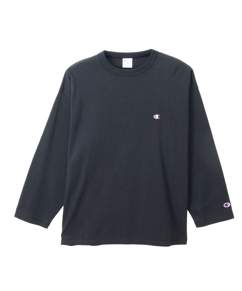 Champion(チャンピオン)の「【Champion/チャンピオン】メンズ ベーシック ロングスリーブTシャツ(Tシャツ/カットソー・メンズ・グレー/ホワイト/ブラック/グリーン/ネイビー・LARGE/MEDIUM/X-LARGE)」の2枚目の写真