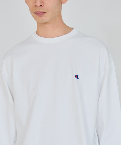 Champion(チャンピオン)の「【Champion/チャンピオン】メンズ ベーシック ロングスリーブTシャツ(Tシャツ/カットソー・メンズ・グレー/ホワイト/ブラック/グリーン/ネイビー・LARGE/MEDIUM/X-LARGE)」の10枚目の写真