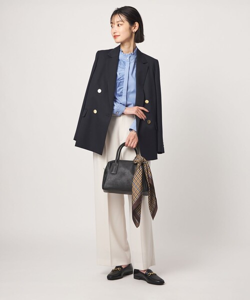 green label relaxing(グリーンレーベルリラクシング)の「フリル ディテール ブラウス マシンウォッシャブル UVカット(シャツ/ブラウス・レディース・ライトブルー/ネイビー/オフホワイト/その他1・FREE)」の13枚目の写真